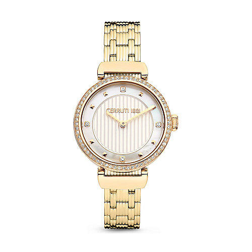 Cerruti 1881 Maira Crystals Gold Stainless Steel Bracelet - Gold-Tone